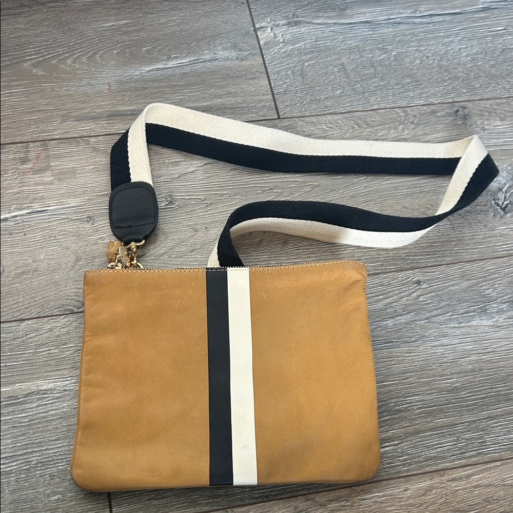 Clare V Tan and Black Crossbody Bag